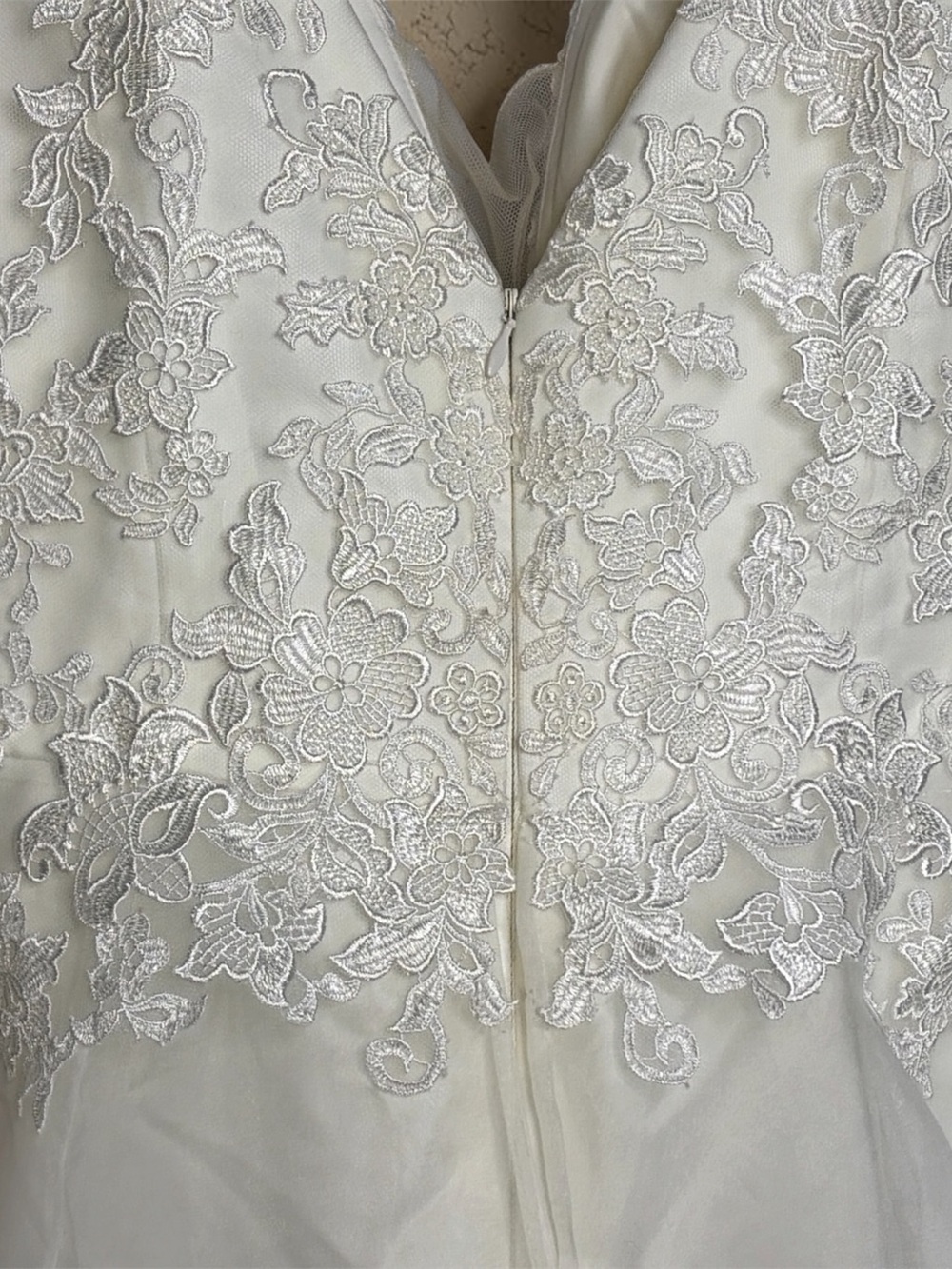 Size 12 V-Neck Lace Bodice Bridal Gown BELOVED by Casablanca Bridal - Picture 6 of 14